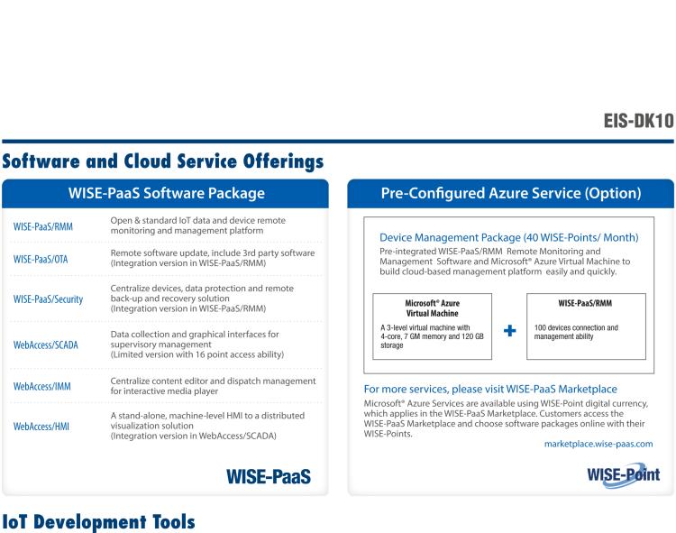 研華EIS-DK10 研華EIS-DK10，邊緣計算系統套件，包含整套物聯網設備，可快速實現 IoT 實驗環境搭建，幫助產品快速開發。