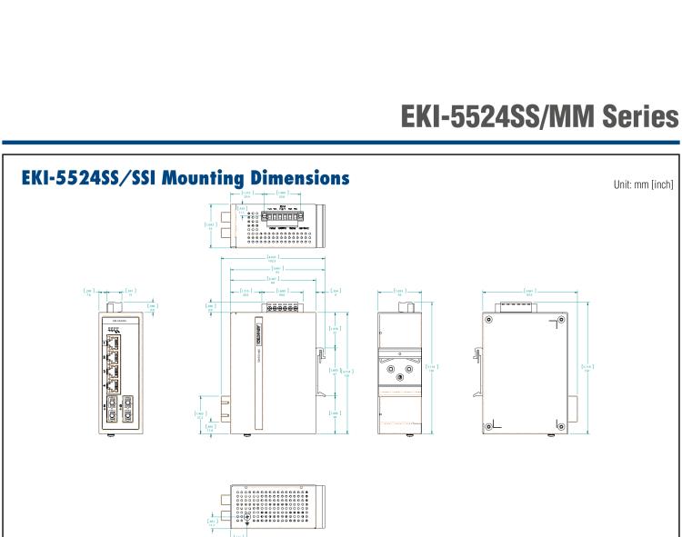 研華EKI-5524MMI 2光4電百兆ProView(組態)系列工業以太網交換機(包含單模/多模、SC/ST接口)