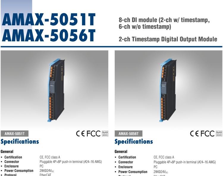 研華AMAX-5056T 2路帶時間戳數字量輸出模塊，0.3A 漏型（插片式）