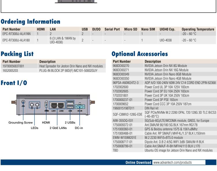 研華EPC-R7300 工業級Nivida Jetson Orin邊緣智能系統