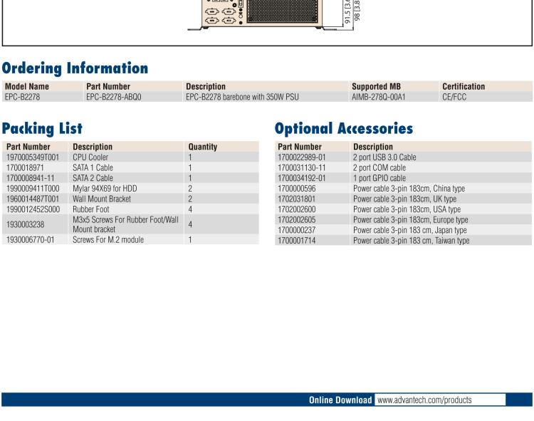 研華EPC-B2278 適配Intel 第12代 Core i 系列處理器，搭載Q670E芯片組。2U高度，精簡尺寸，性能強(qiáng)勁，是小尺寸高性能場景的理想解決方案。