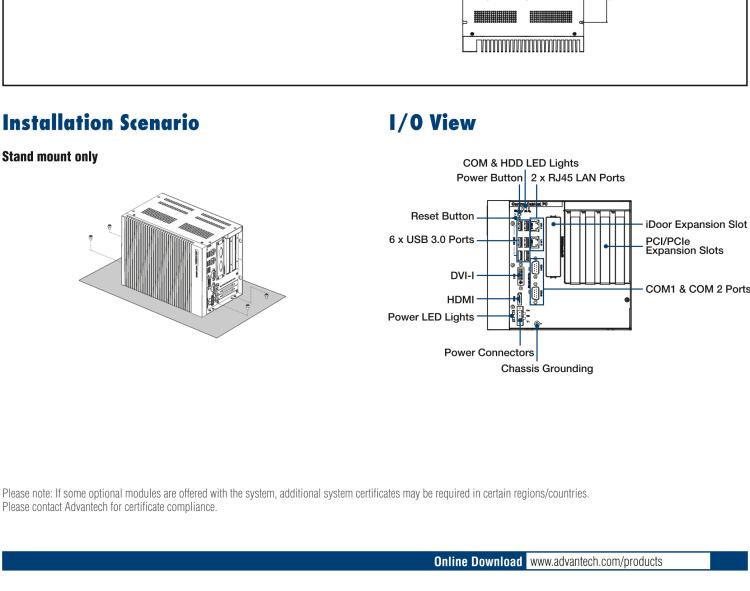 研華UNO-3285C 搭配Intel? Core?處理器，4×PCI(e) 擴展槽，2 x GbE, 2 x mPCIe, HDMI, DVI-I