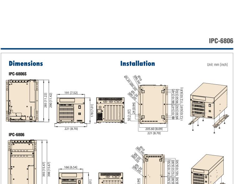 研華IPC-6806 6槽，桌上型/壁掛式機(jī)箱 支持1U電源