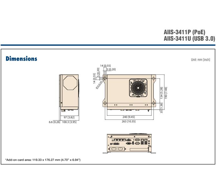 研華AIIS-3411 緊湊型視覺系統，支持Intel? 第10代 Core i CPU, 4路攝像頭支持 GigE PoE或 USB 3.0接口, PCIe擴展槽, 支持4路光源和隔離DIO