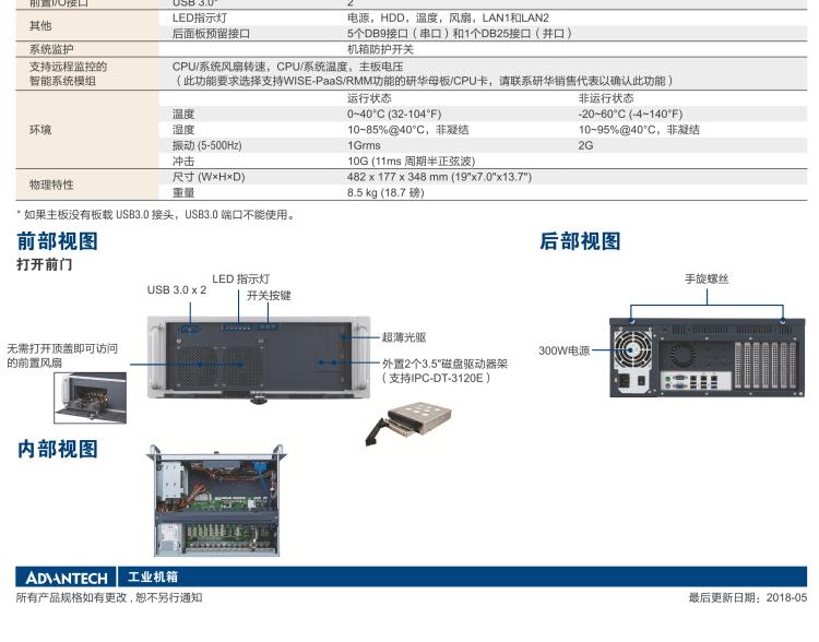 研華IPC-941 348mm深度緊湊型4U機架式機箱，支持ATX主板