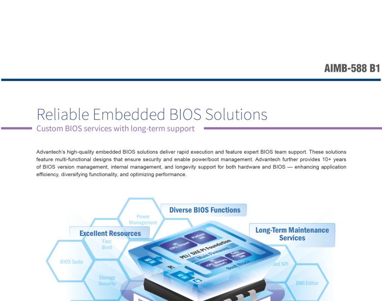 研華AIMB-588B1 適配Intel 第12/13代 Core i/奔騰系列處理器，搭載Q670E/R680E/H610E芯片組。性能可達服務器級別，獨立四顯，具備專業的圖像處理能力，是理想的行業解決方案。