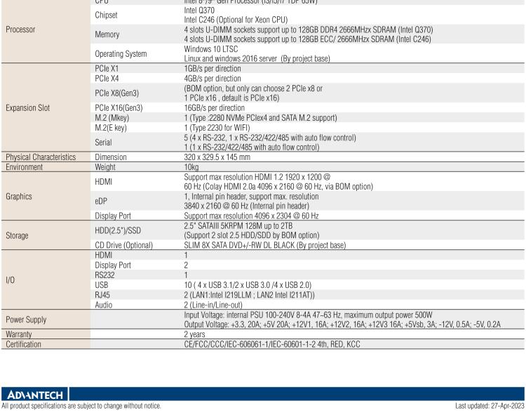 研華USM-500 多功能醫療電腦