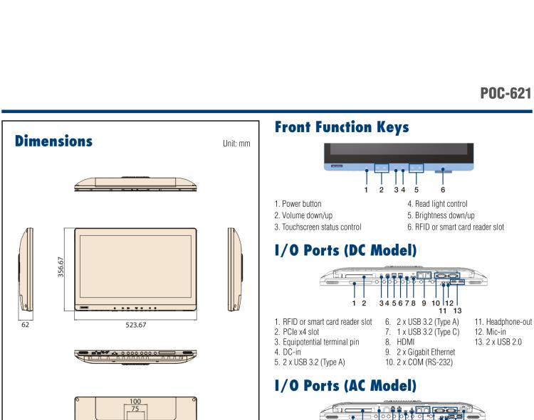 研華POC-621 高性能醫(yī)用一體機，可用于多種醫(yī)療應(yīng)用