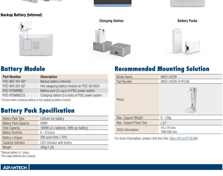 研華POC-621 高性能醫(yī)用一體機，可用于多種醫(yī)療應(yīng)用