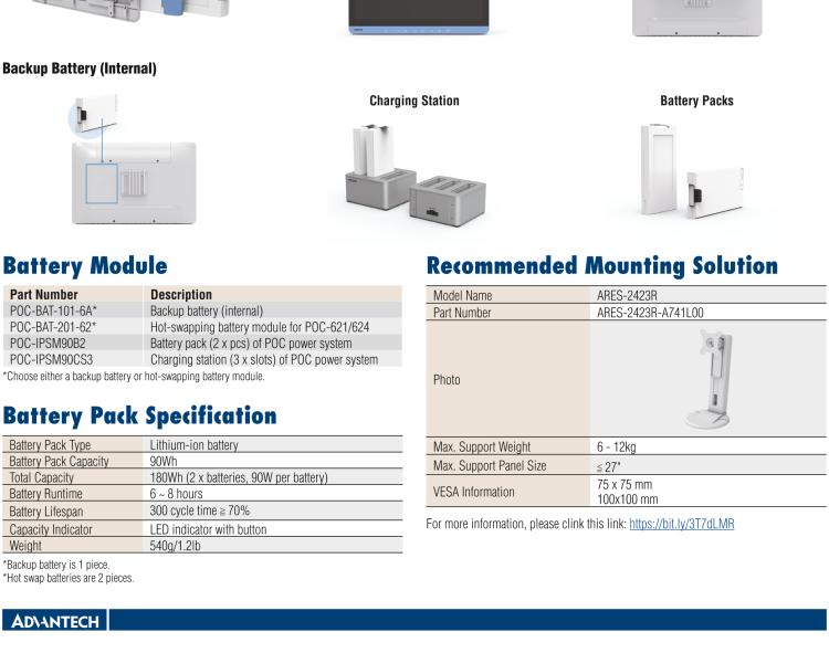 研華POC-624 23.8"高性能醫(yī)用一體機，可用于多種醫(yī)療應(yīng)用