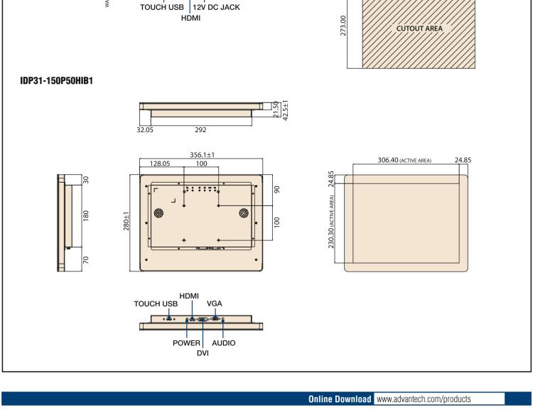 研華IDP31-150 采用100% 純平設計的 15" 工業級顯示器。超薄外形、光滑圓角和鋼化玻璃，整機現代感十足。