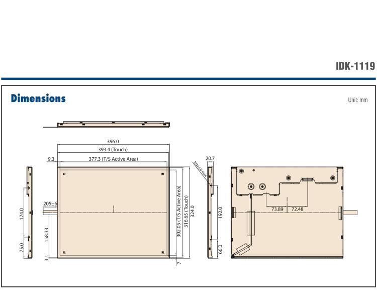 研華IDK-1119 19" SXGA 工業顯示套件，帶觸摸屏解決方案
