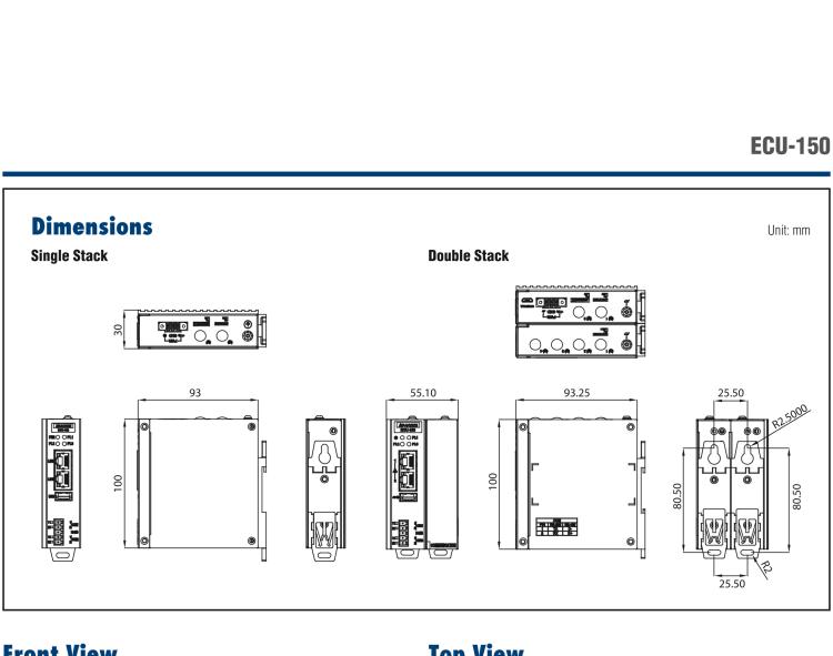 研華ECU-150 NXP i.MX8M 四核 A53高性能5G網關 2 x LAN, 2 x COM, 1 x USB