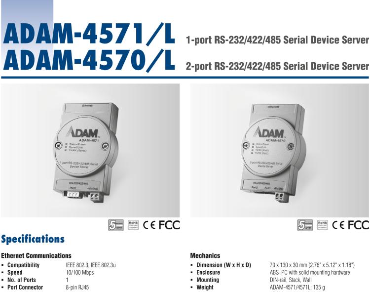 研華ADAM-4570 2端口RS-232/422/485串口聯網服務器