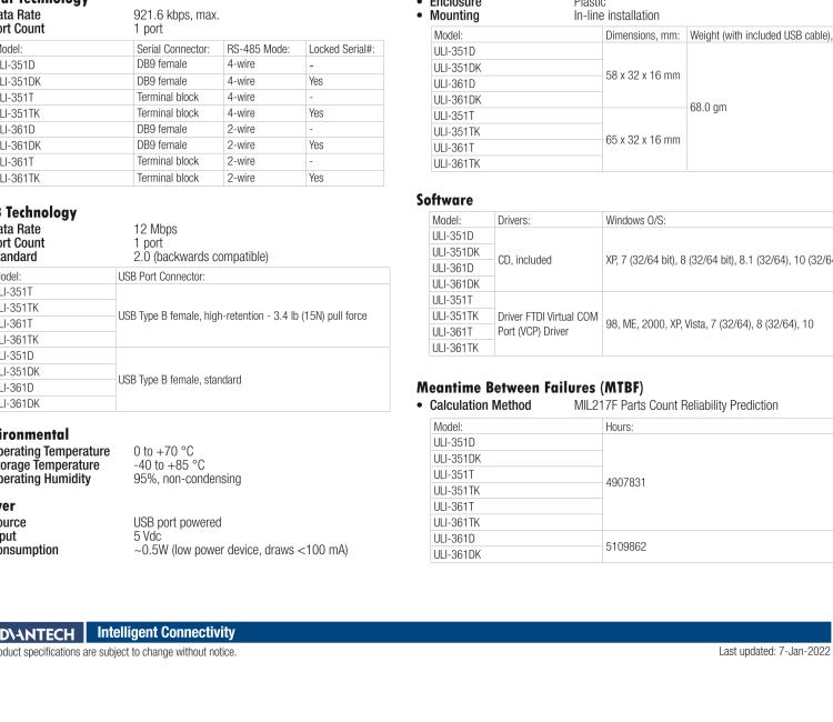 研華BB-485USBTB4WLS-A ULI-351TK USB至RS-485 4-W（TB）轉(zhuǎn)換器 端口號(hào)鎖定