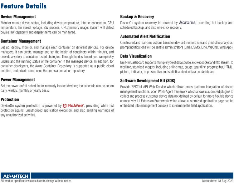 研華DeviceOn DeviceOn.DM是IoT設備管理，可遠程管理連接的設備并提供集中式管理功能。